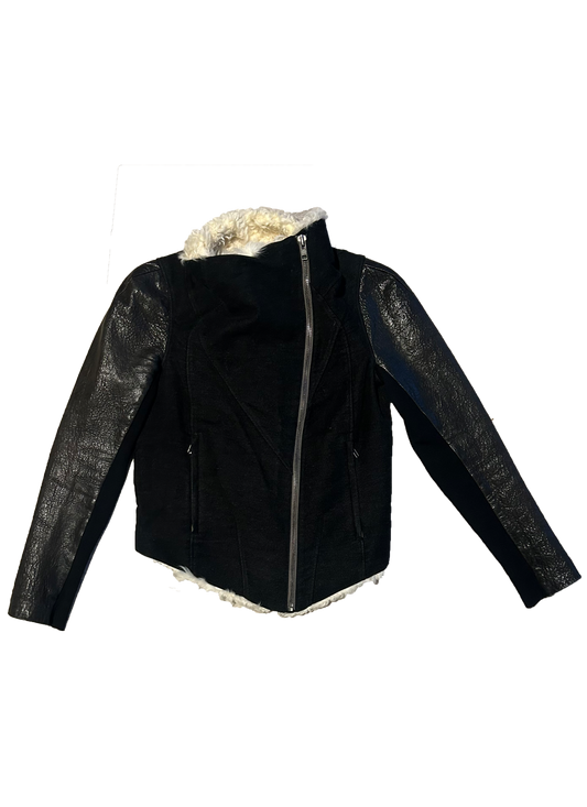 Helmut Lang - leather and fur hybrid jacket