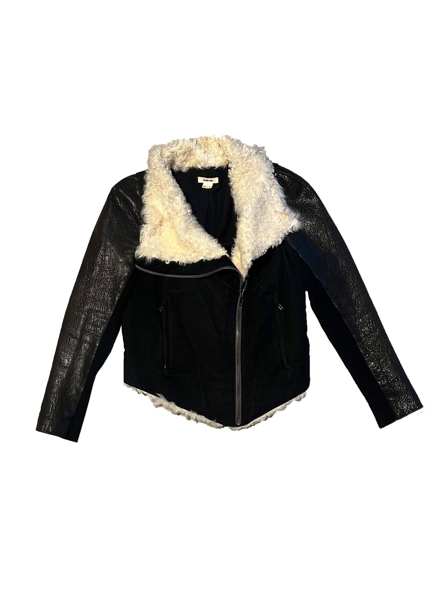 Helmut Lang - leather and fur hybrid jacket