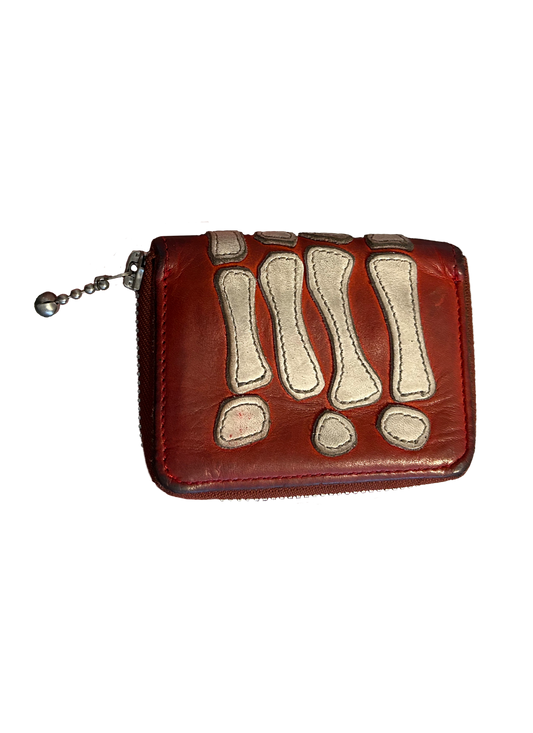 Kapital - skeleton hand red leather wallet