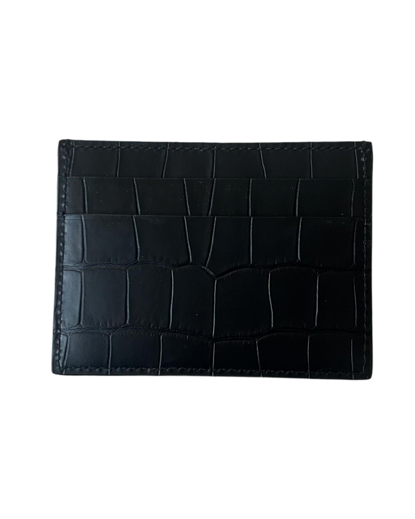 Balenciaga - crocodile embossed leather card holder