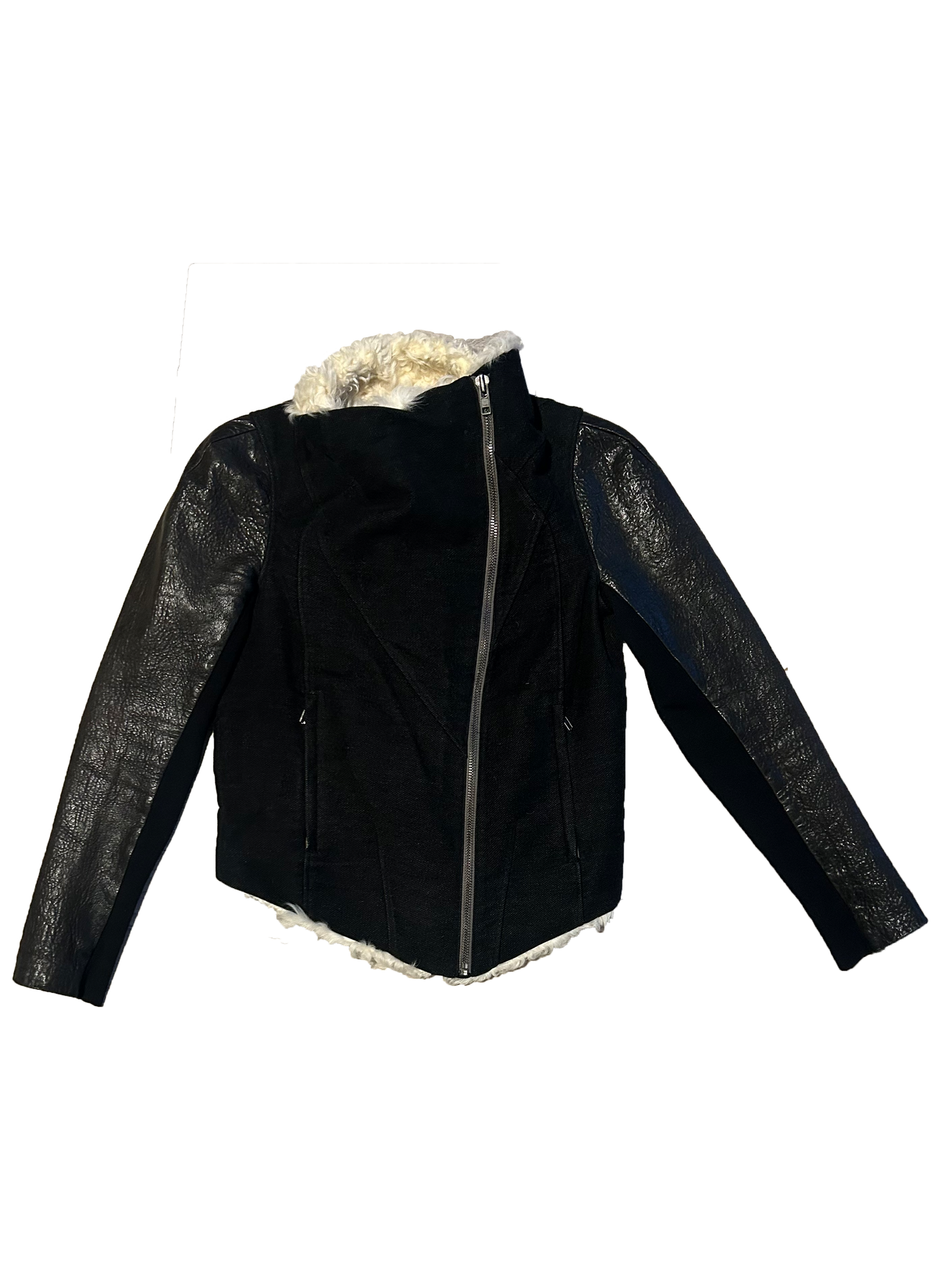 Helmut Lang - leather and fur hybrid jacket