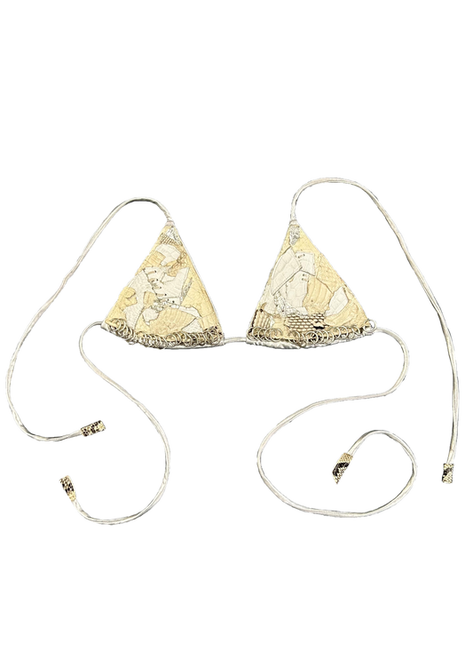 Scissorhand Atelier broken bikini top - white