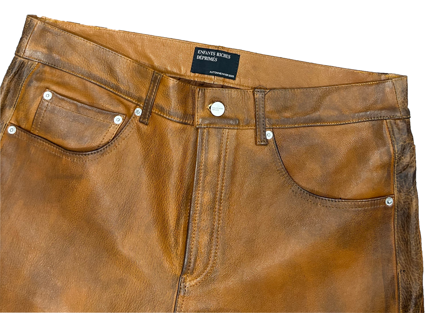 Enfants riches déprimés - Brown leather pant