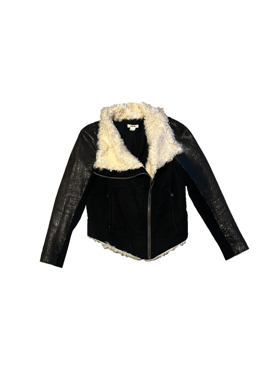 Helmut Lang - leather and fur hybrid jacket