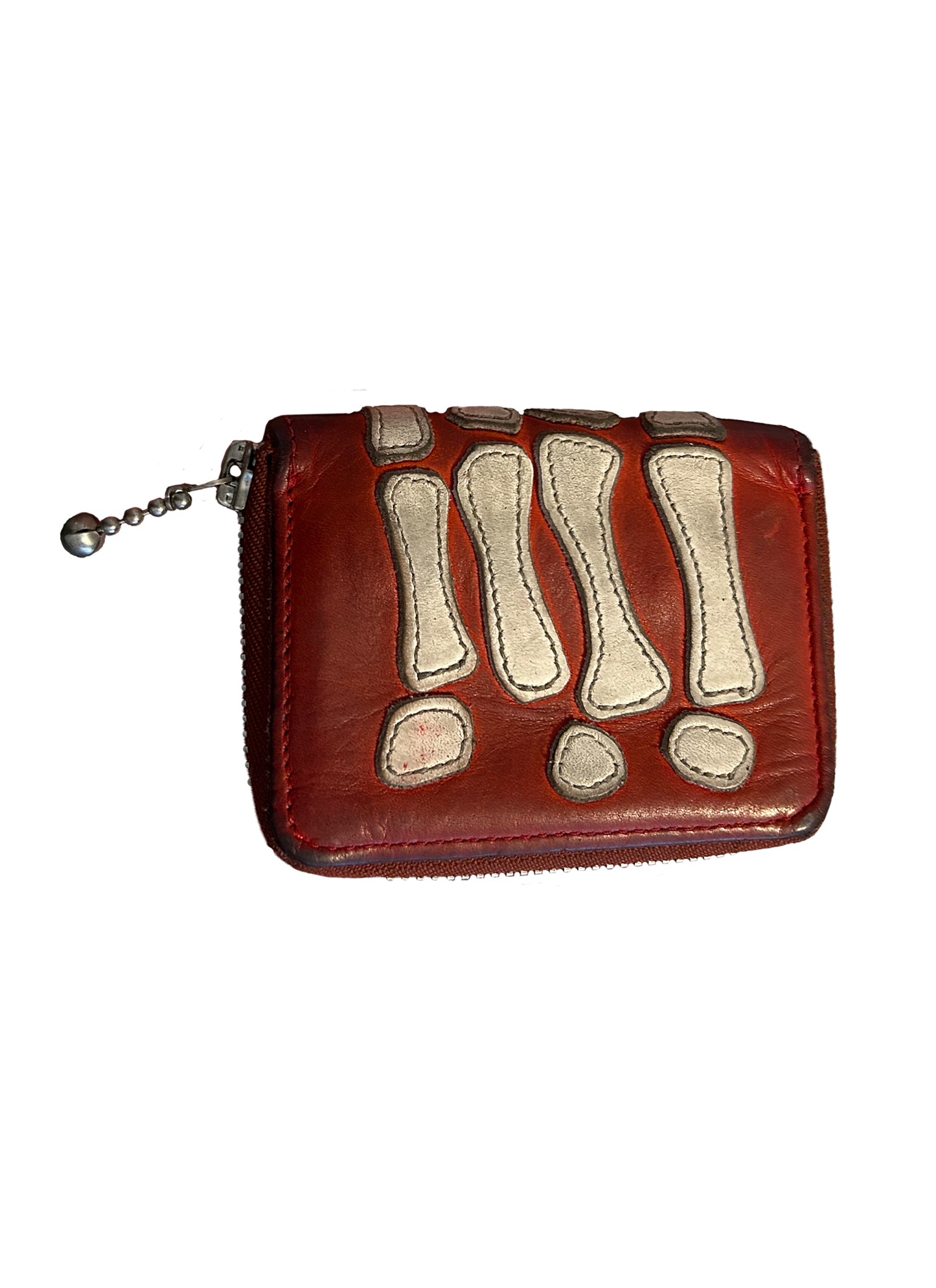 Kapital - skeleton hand red leather wallet