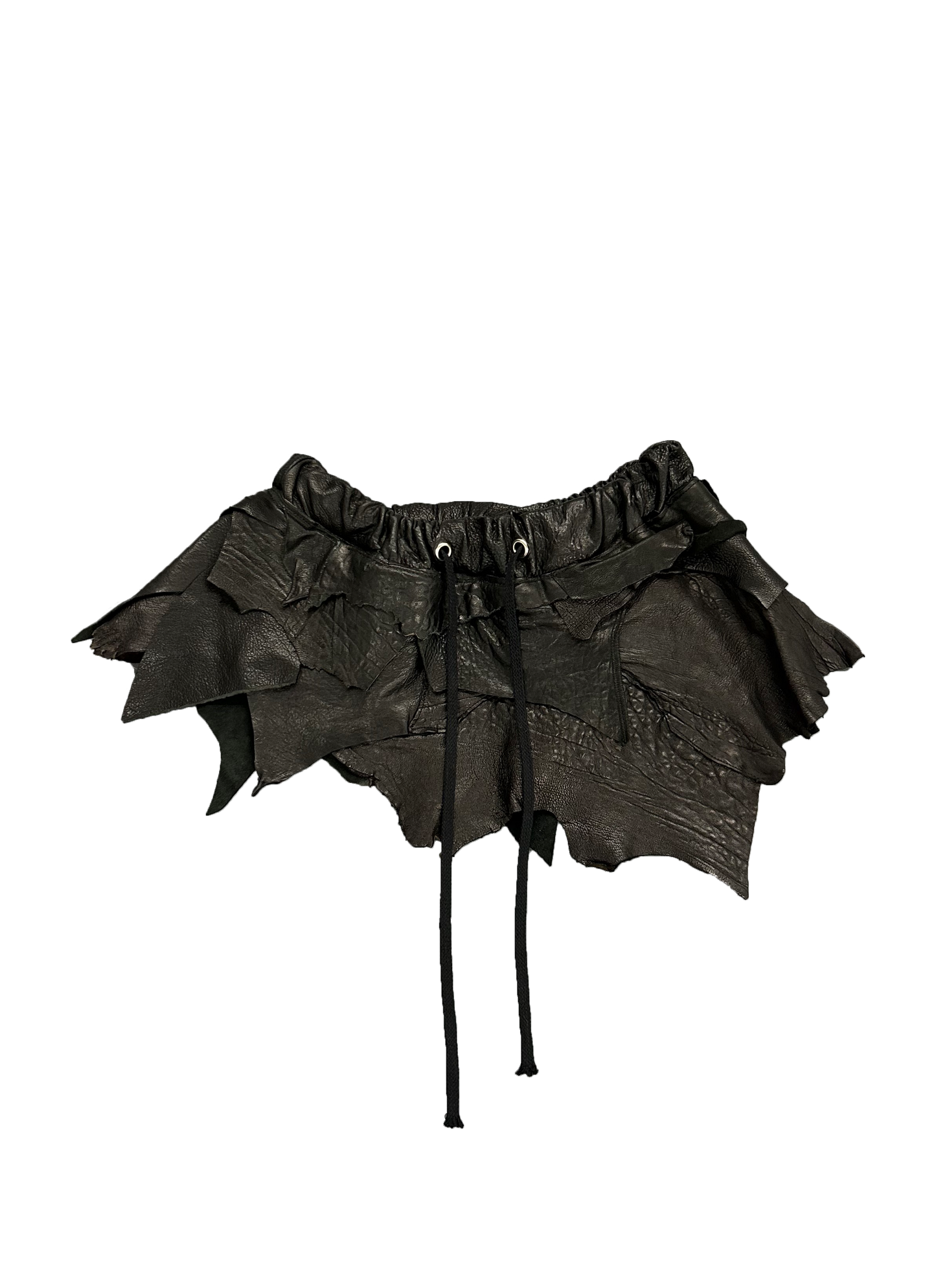 Scissorhand Atelier Layered leather mini skirt